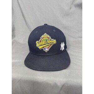 NEW YORK YANKEES MLB NEW ERA 59FIFTY 1996 WORLD SERIES FITTED NAVY HAT CAP 7 1/4